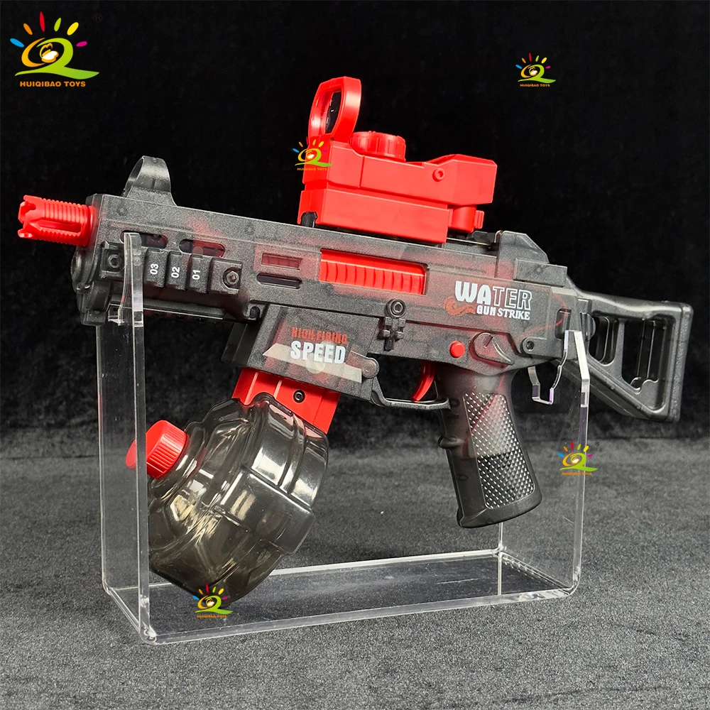 HUIQIBAO 模擬射撃子供用電動水鉄砲、自動吸水水鉄砲、夏の屋外プールおもちゃ