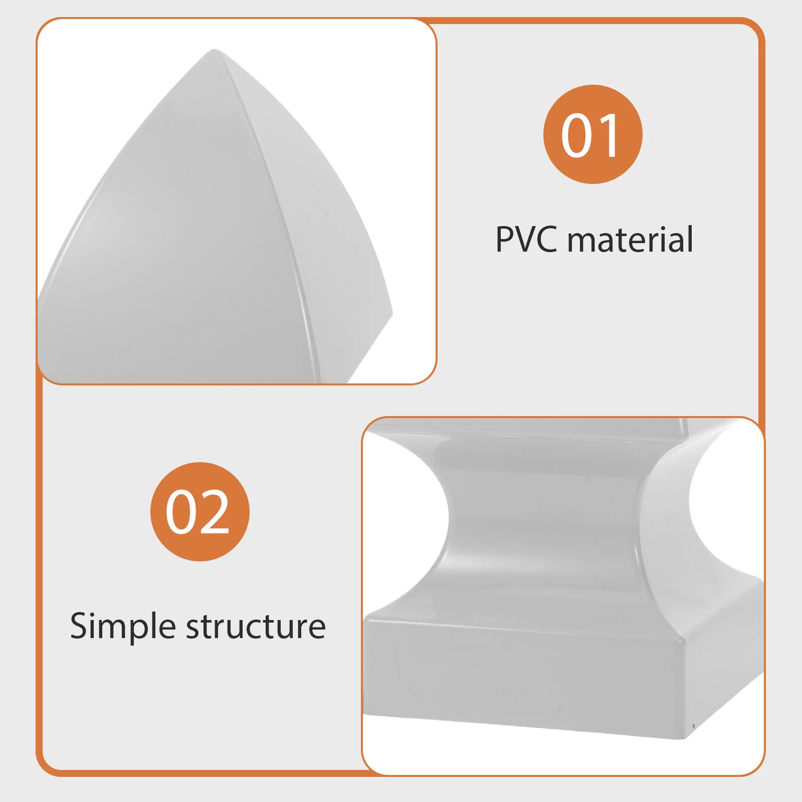القوطية نمط 5 "X 5" بولي كلوريد الفينيل سياج آخر قبعات رمادي داكن في الهواء الطلق الدرج درابزين نهاية يغطي الطقس مقاومة سطح السفينة درابزين
