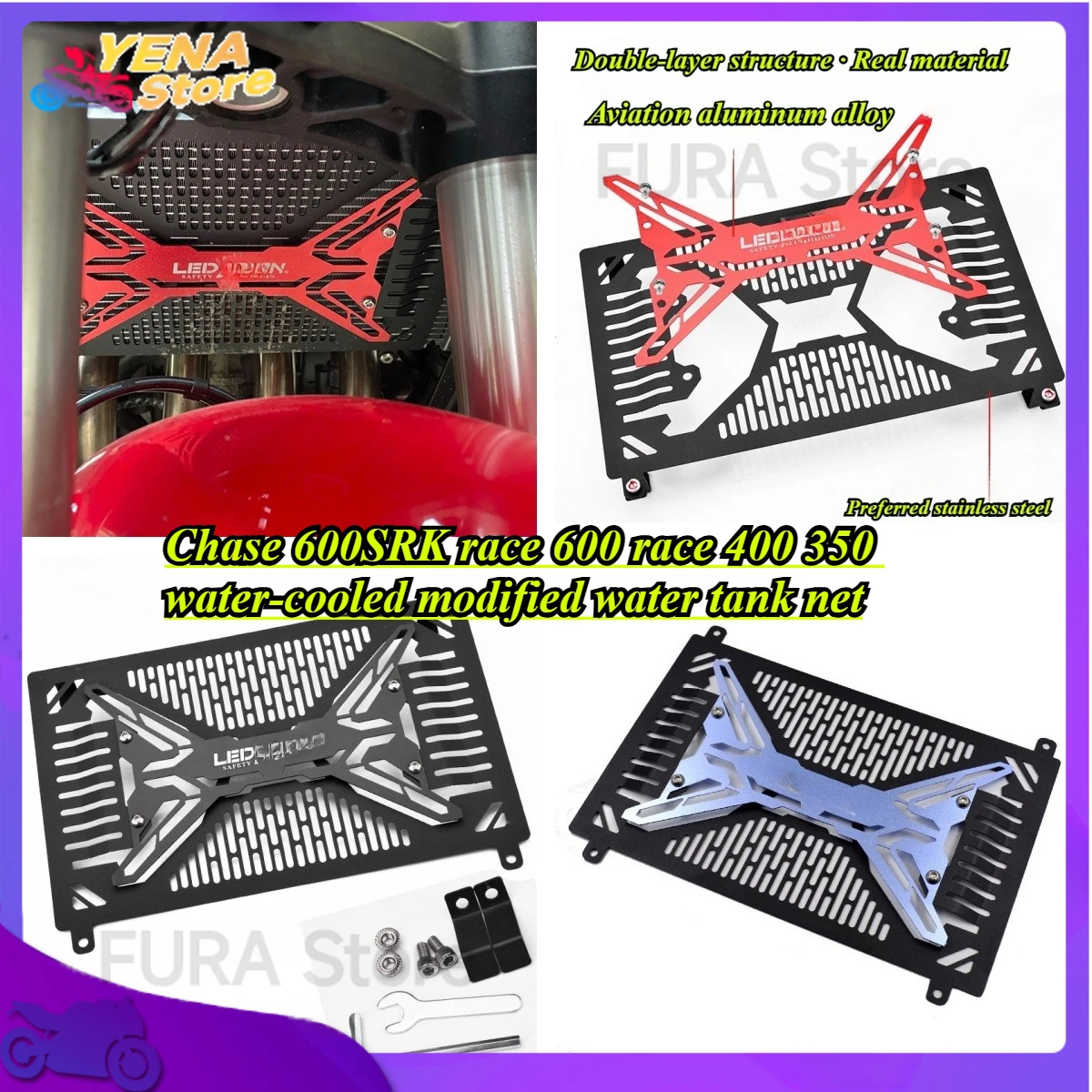 

Fit For HONDA600SRK 350Motorcycle Stainless Steel Radiator Guard Grille Cover Protection Net