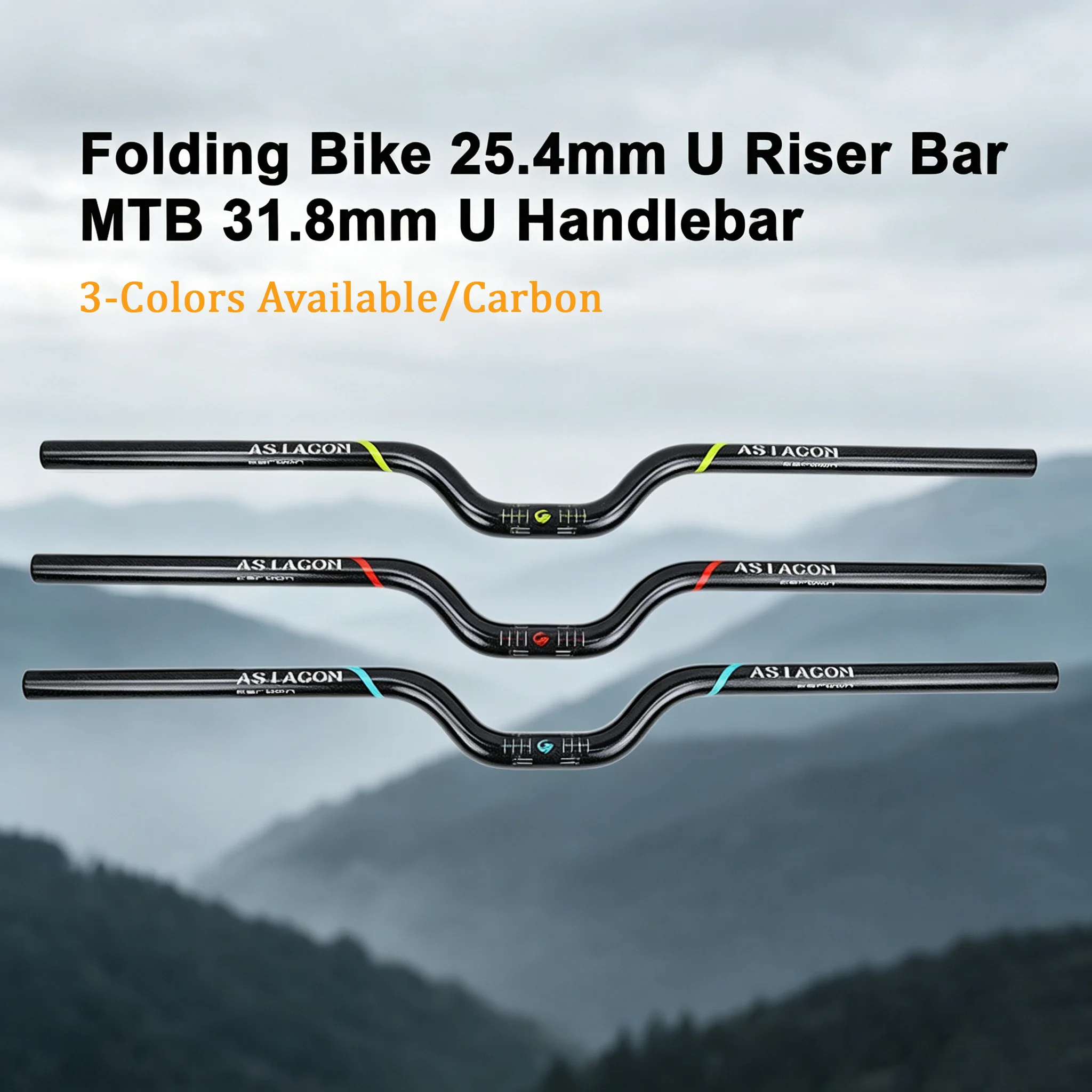 Aluminum Alloy U‑Shaped Adjustable Riser Handlebar, 25.4mm / 31.8mm Diameter, Replacement Parts for Folding & MTB Mountain Bike