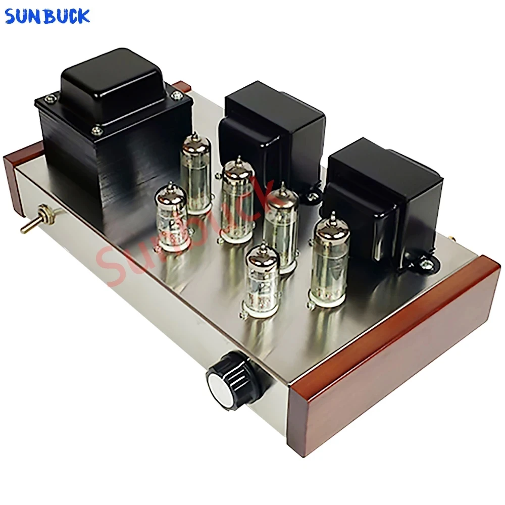 Sunbuck Amplifier daya tabung vakum, kit DIY tabung dorong tarik 12W 2.0 saluran 6F2 6p1