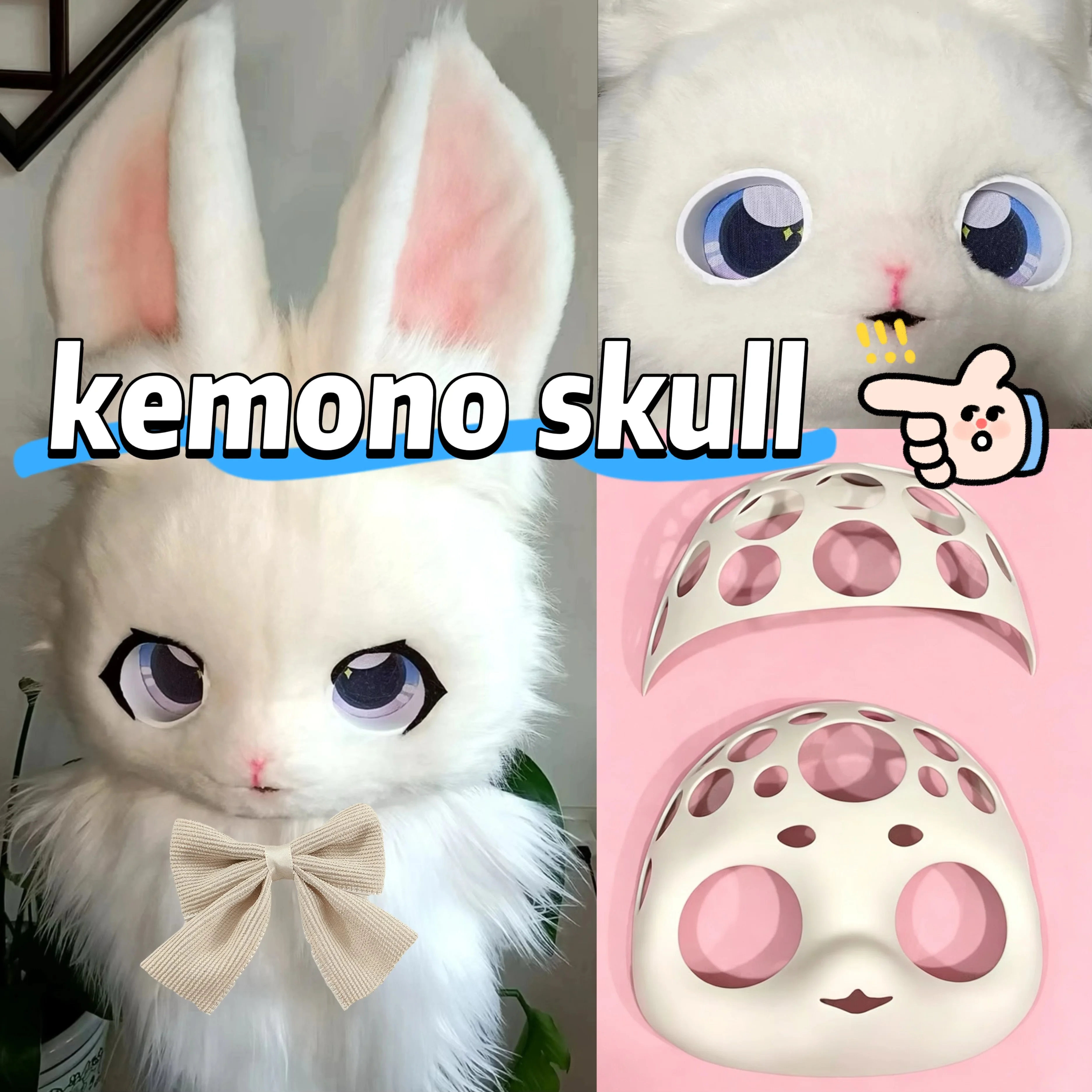 Kemono Base Mask Beast Skull Super Cute Anime Festival Cosplay Accessories DIY Props