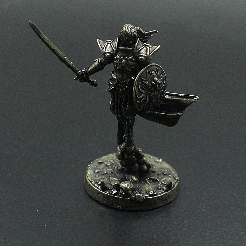 Creative Retro Demon Soldier Copper Mini Figurine Warrior Model Desk Decor Room Decor Game Chess Pieces Miniatures Boys Gift
