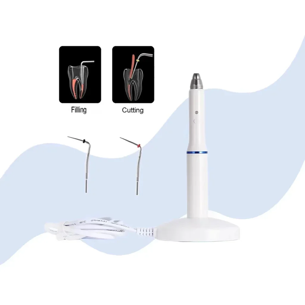 

den tal Gutta Percha Obturation System Root Canal Endo Heated Pen 2 Tips Cordless Wireless