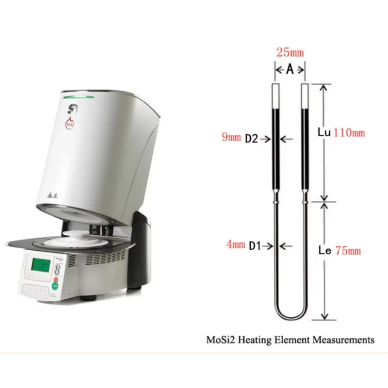 

1800C Ivoclar Programat S1 S2 Нагревательные элементы MoSi2 Замена сопротивления для стоматологической лаборатории Ivoclar Циркониевые функции спекания