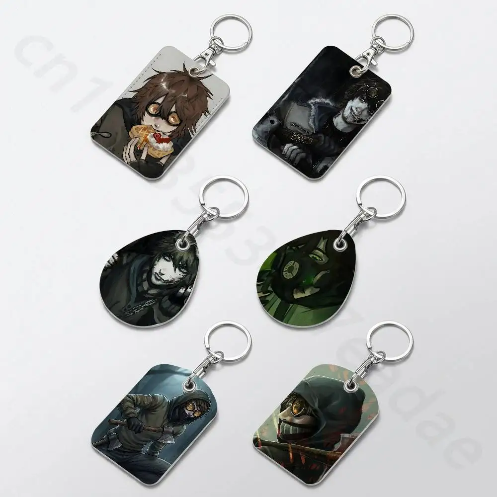 Porte-cartes imprimé personnalisé Creepypasta Ticci Toby, adapté aux filles, étui pour cartes de porte, porte-badge pour femmes, porte-clés