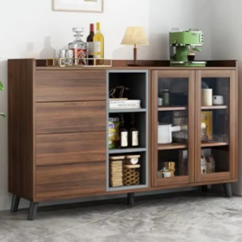 

Modern simple solid wood sideboard and living room storage, home against the wall