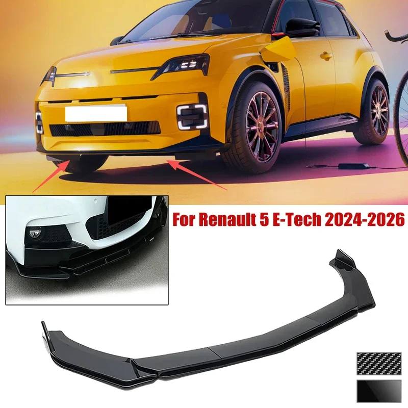 5pcs Front Bumper Shovel For Renault 5 E-Tech 2024-2026 Spoiler Front Bumper Deflector Anti Scratch Protection Device