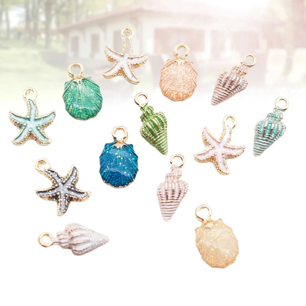 

2 Sets Bracelets Necklace DIY Necklace Jewelry Making Diy Pendant Set Diy Pendant Alloy Charms Gifts Ocean Style