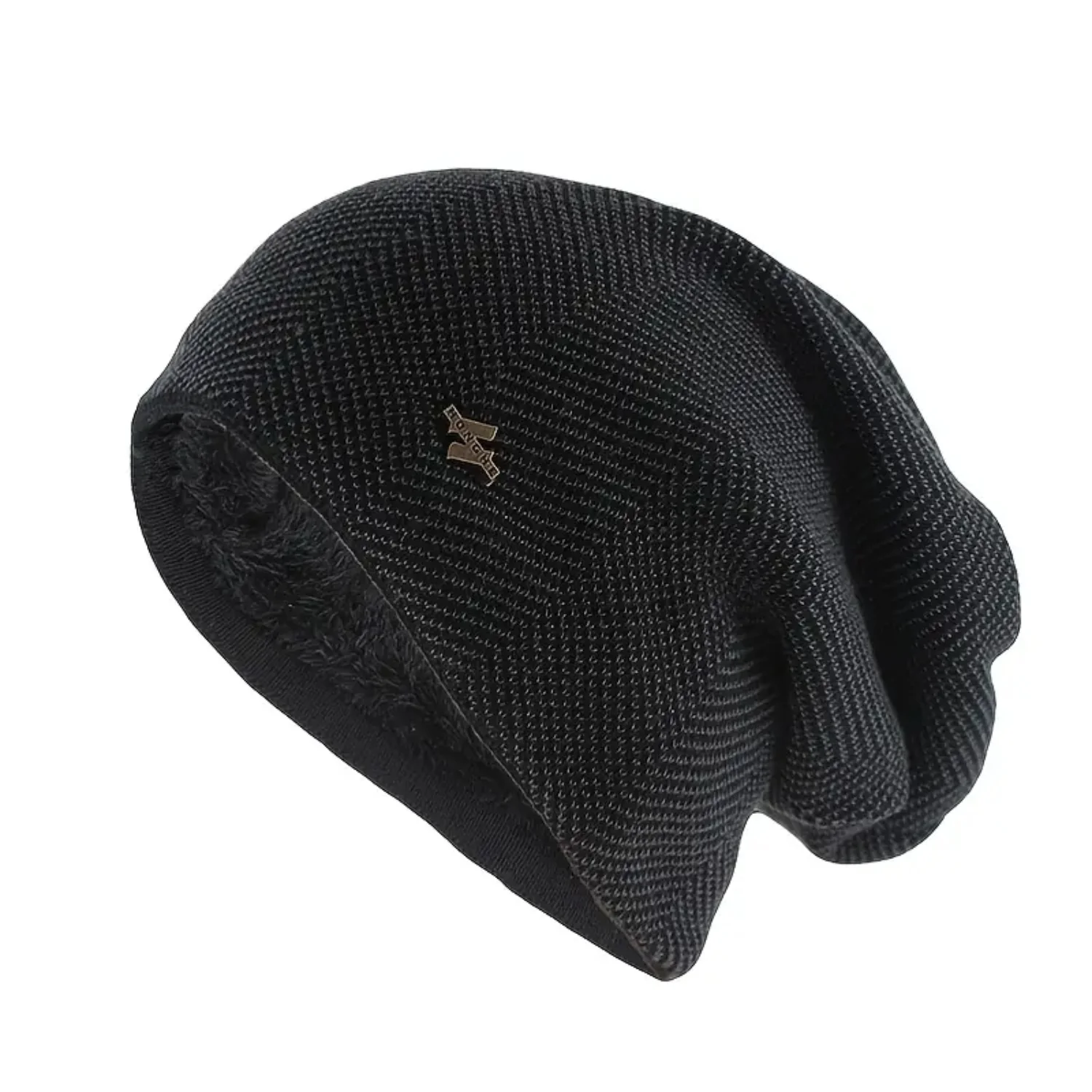 

Men's Fleece-Lined Knitted Hat with Wool Blend, Thickened for Extra Warmth, Mixed Colors, Autumn/Winter Ear Protection Cap.