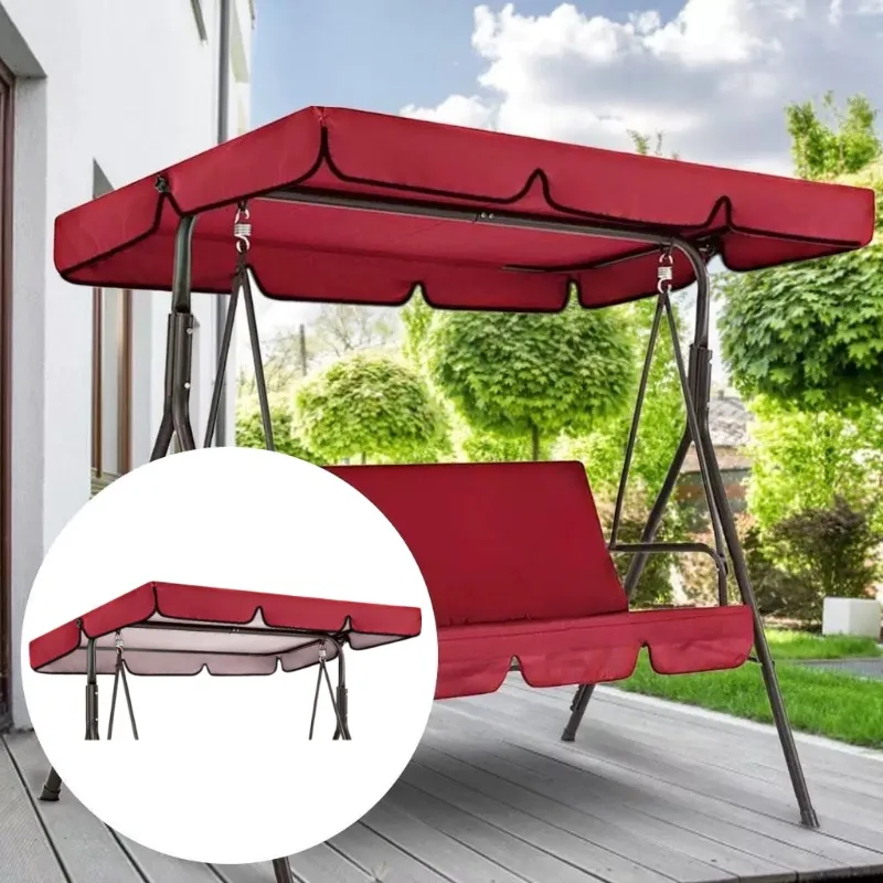 

3-Seater Patio Swing Canopy Replacement Cover, Waterproof UV-Resistant Top Cover for Outdoor Garden Swing Chair, Multiple Colors