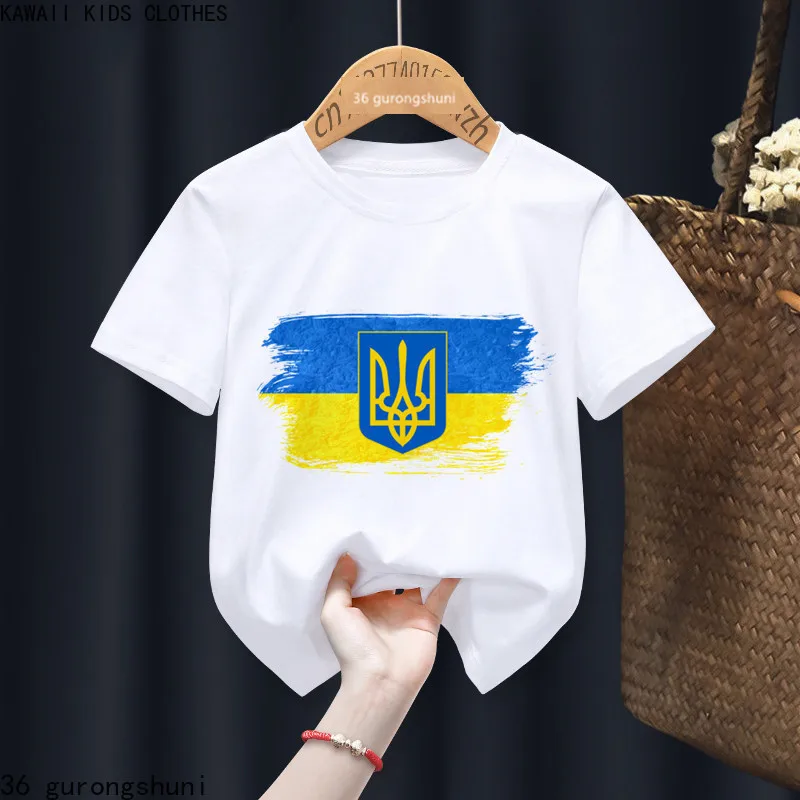 2024 Funny Ukraine T-shirt Funny Boys Girls T-shirts Kid Children Anime Gift Present Little Baby Harajuku Clothes,Drop Ship