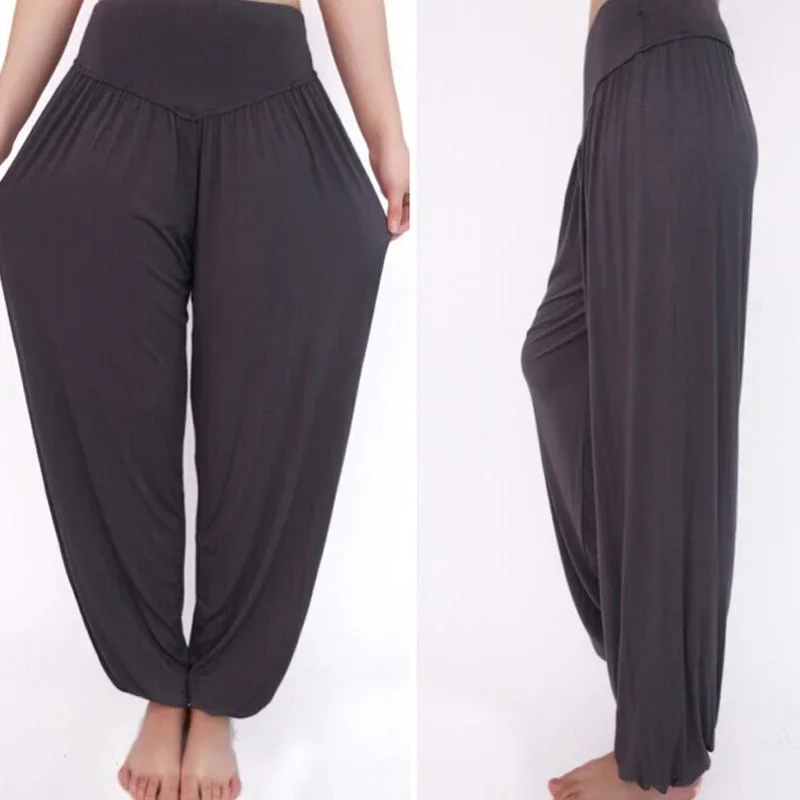 سروايل نسائية صيفية سروال حريم مشروط بلون سادة فضفاض للجيم اليوجا سروال للركض بنطلون فضفاض للرقص