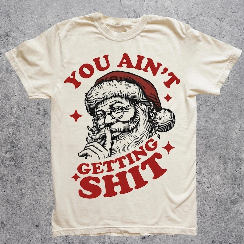 

Забавный Санта-Клаус, рождественские высококачественные хлопковые футболки с короткими рукавами и принтом, свободные повседневные милые новые модные футболки унисекс для взрослых