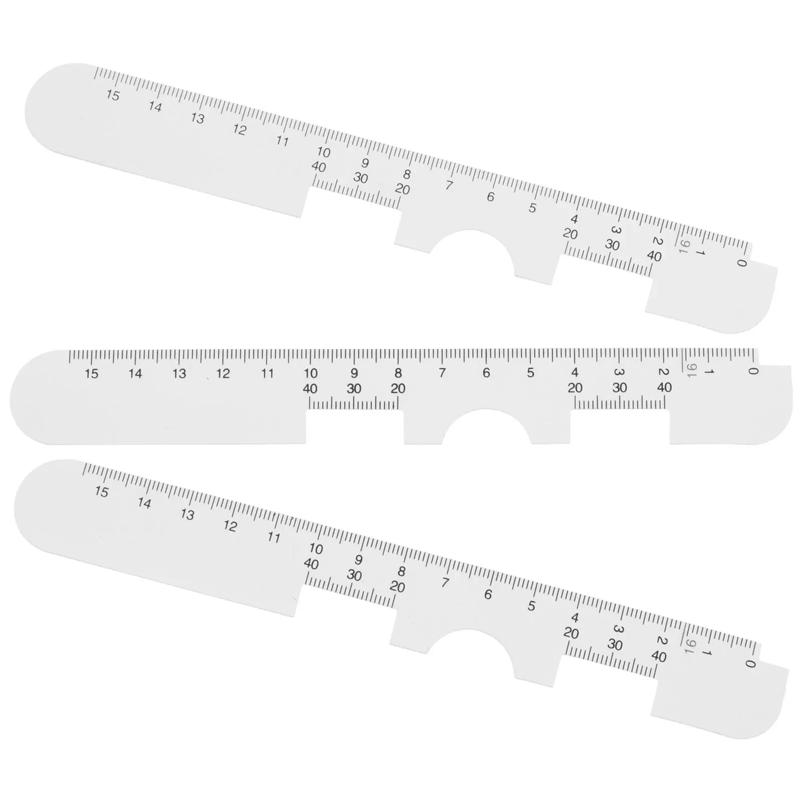 3 Pcs Pupil Distance Ruler Eyeglass Pupillary White Plastic Pd Measurement Tool for Eyes