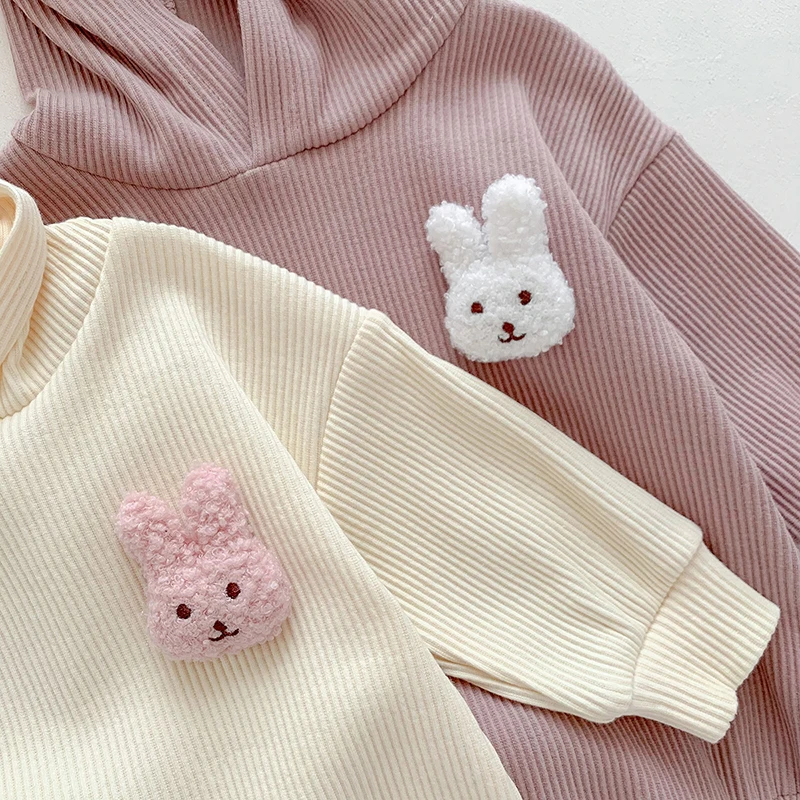 3 6 12 18 24 Months Baby Romper Cute Rabbit Ears Hooded Infant Girl Jumpsuit Spring Autumn Cotton Baby Boy Clothes Birthday Gift