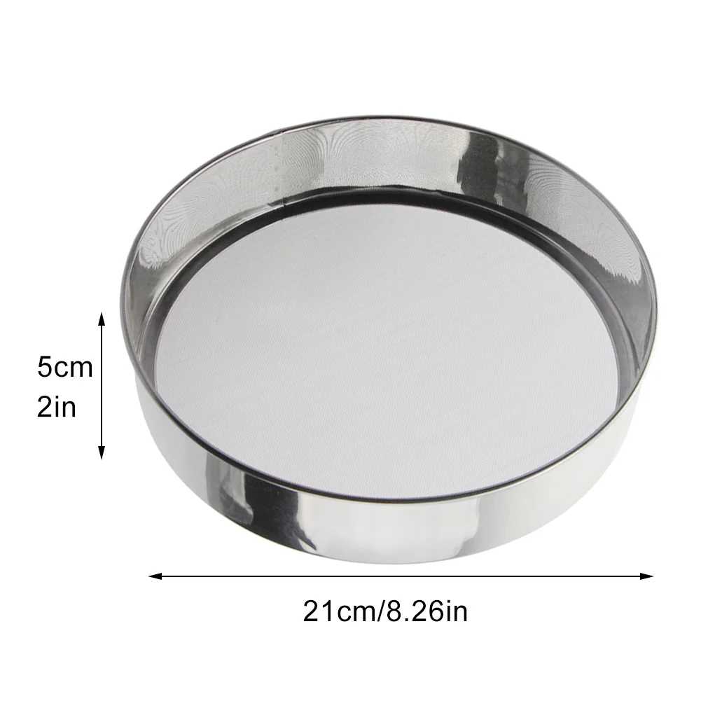 10/12/15/18/21cm Round Stainless Steel Flour Sieve Kitchen Particles Bean Sugar Powder Filter Sieve Shaker Baking Sifters Gadget