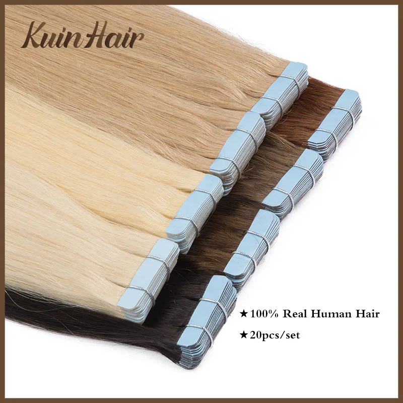 Straight Tape In Hair Extensions 100% Remy Human Hair Real Natural Hair European Blonde Seamless Skin Tape Adhesives Extensions