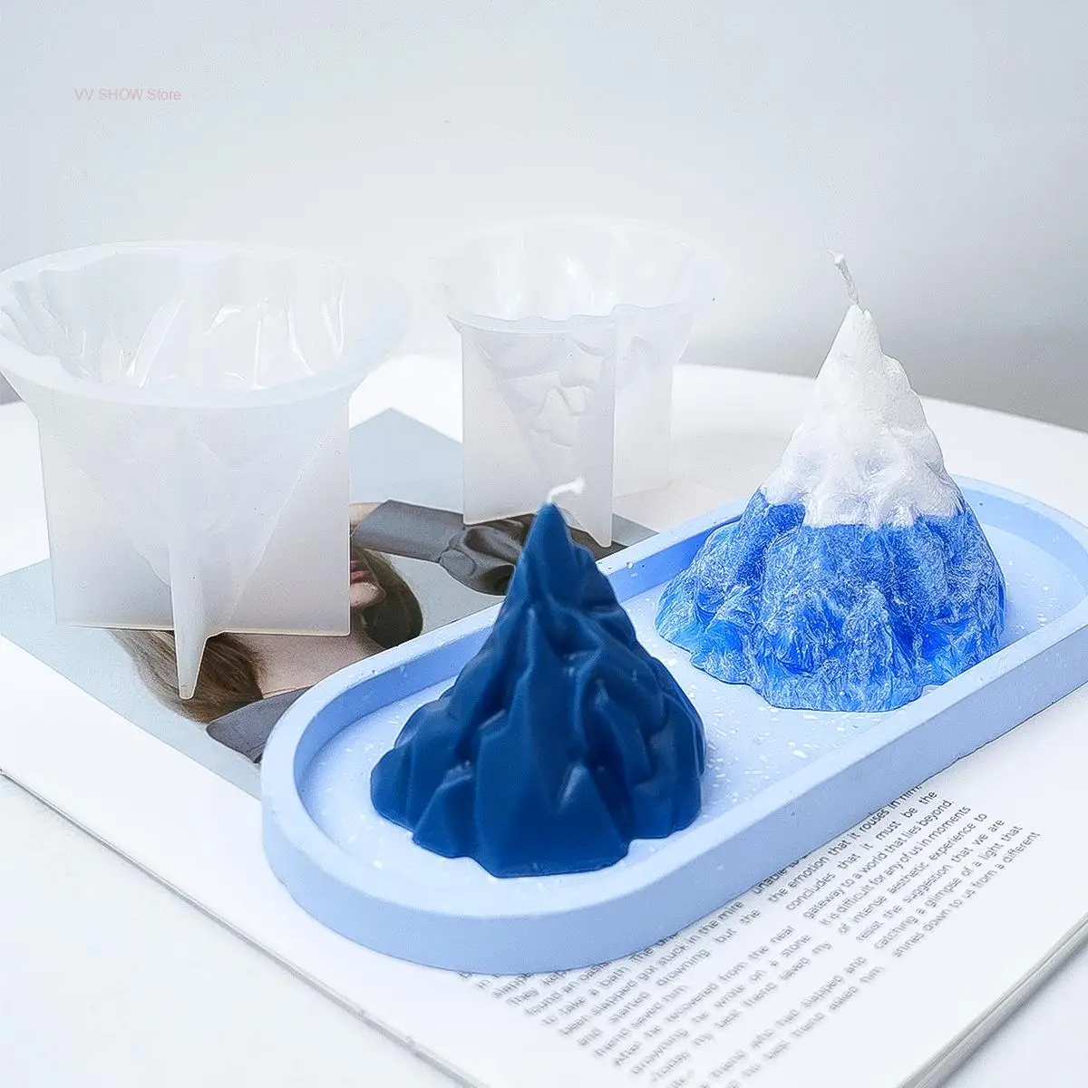 3D Candle Mold Iceberg Snow Mountain Silicone Mould DIY Volcano Aromatherapy Candle Making Supplies Craft Decoration Candle Mold