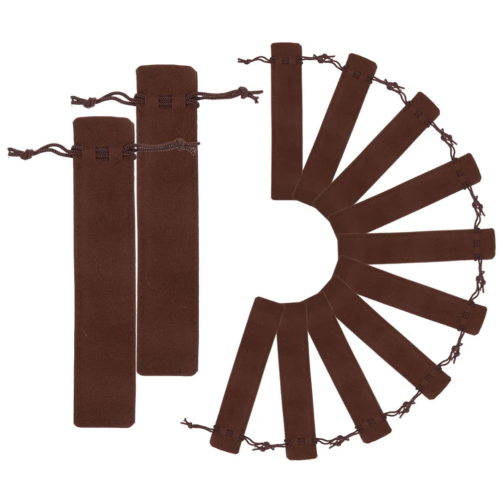 

12Pcs Single Pen Bag Thickened Fabric Drawstring Pouch Multi-Purpose Organizer for Fountain Pens Markers Travel Friendly