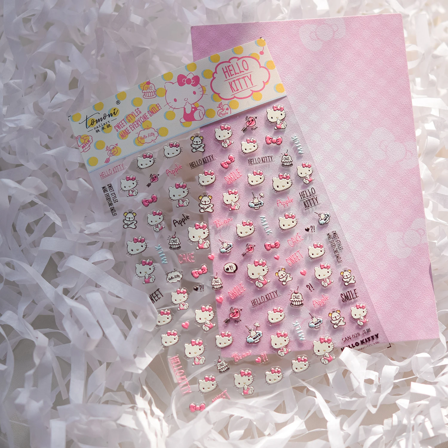 1 Stück 5D Geprägte Hello Kitty Nagelaufkleber Sanrio HelloKitty Nagelzubehör Kitty Katze Modedesign Niedliche Katzen-Nagelteile – Detail 8