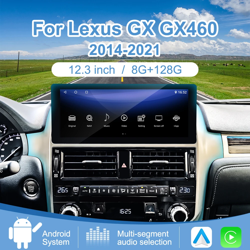 

NaviHua 12.3 Inch Multimedia Android Car Radio For Lexus GX460 2014 2021 Auto Head Unit Monitor Carplay Navigation New Upgrade