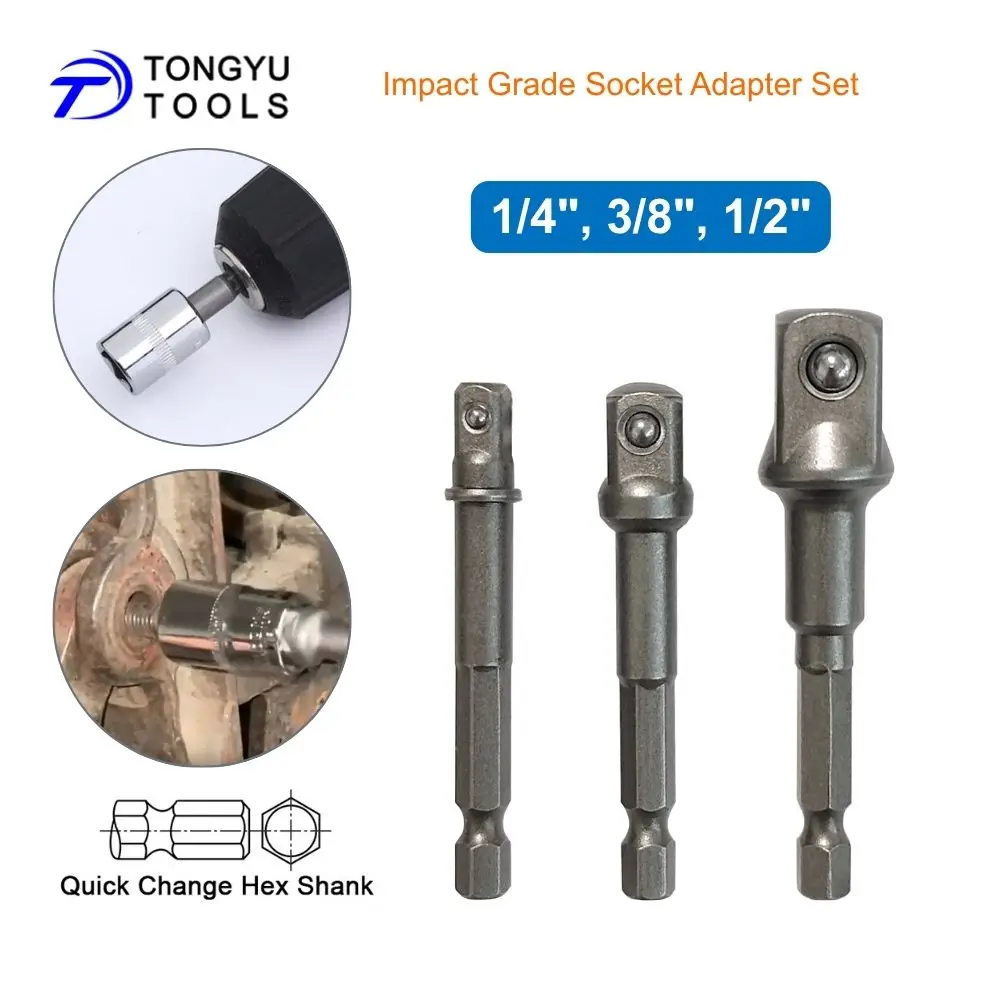 3Pcs Impact Grade Socket Adapter Set 1/4