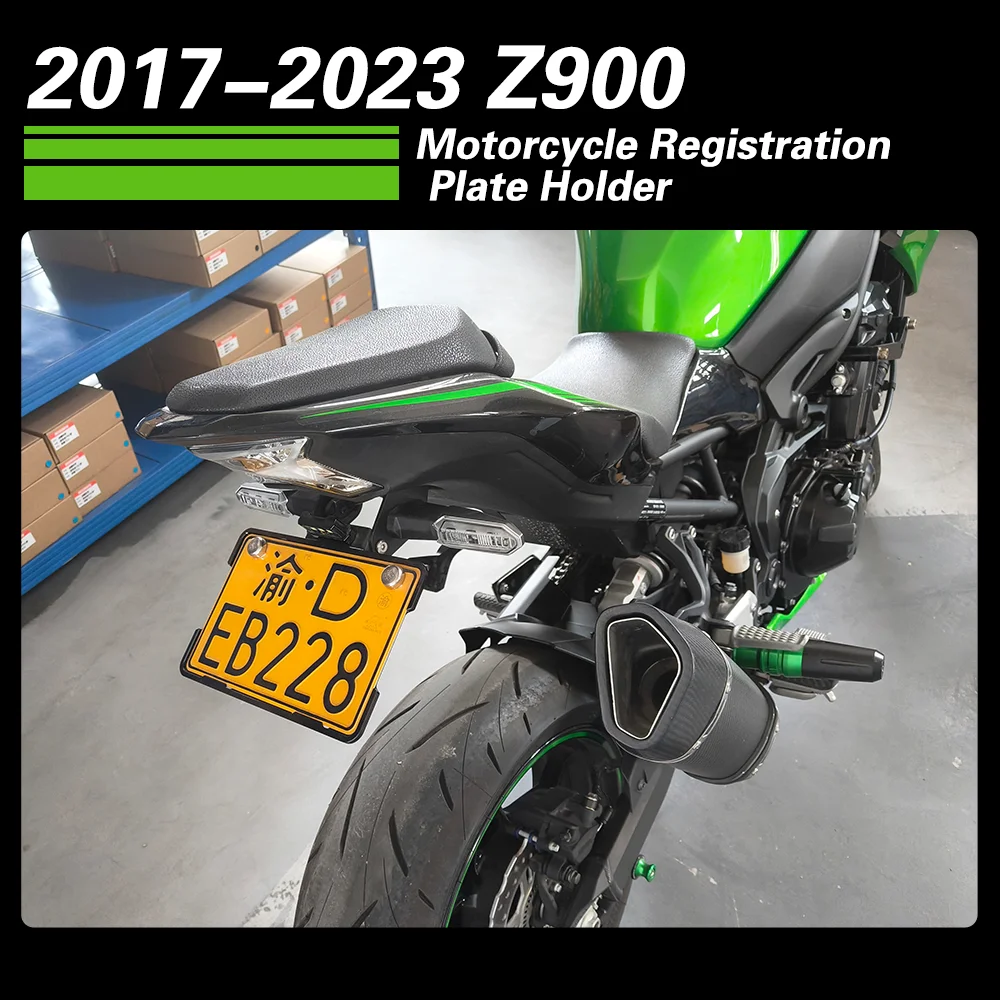 for KAWASAKI Z900 Z 900 2017-2023 Motorcycle Rear License Plate Holder Folding Mount Bracket with LED Indicator Accessories