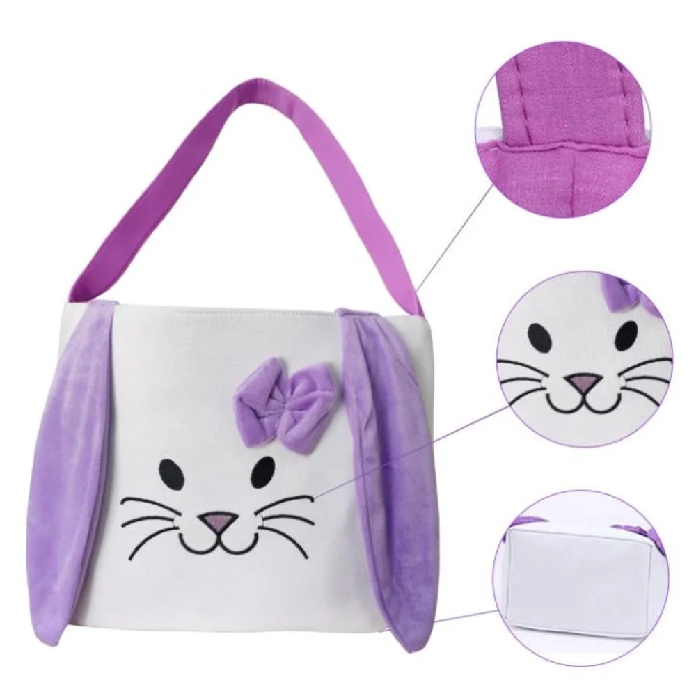 DHL Festive Easter Basket Bunny Printing Handbag Bucket New Bow Tote Bucket With Handle High Quality Made