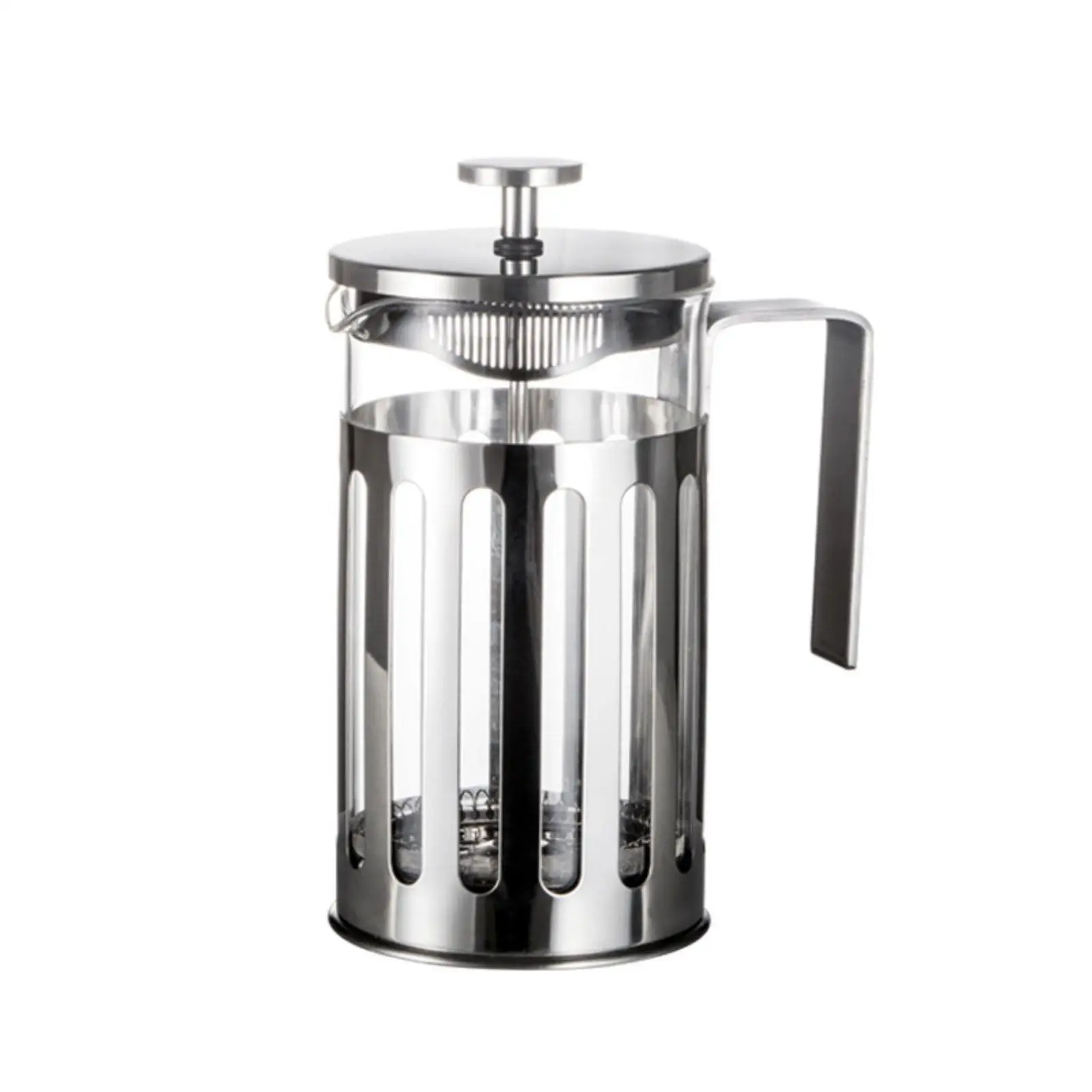 Plunger Pot Coffee Maker Mirror Finish Stainless Steel Frame Manual Coffee