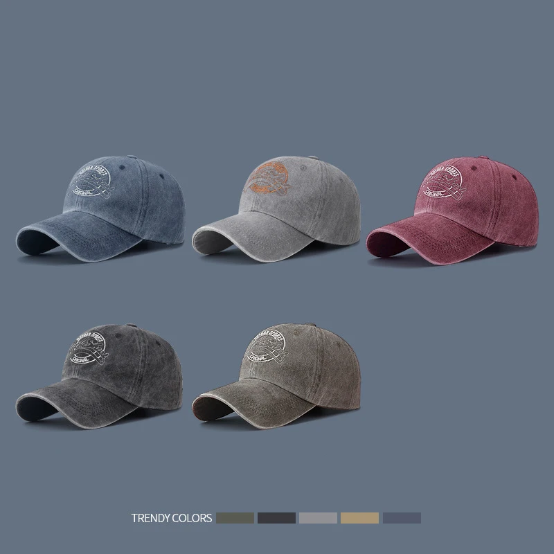 New Four Seasons Faded Wash Old Baseball Cap Embroidered Lettering Fashionable Casual Sunscreen Cap Men's And Women's