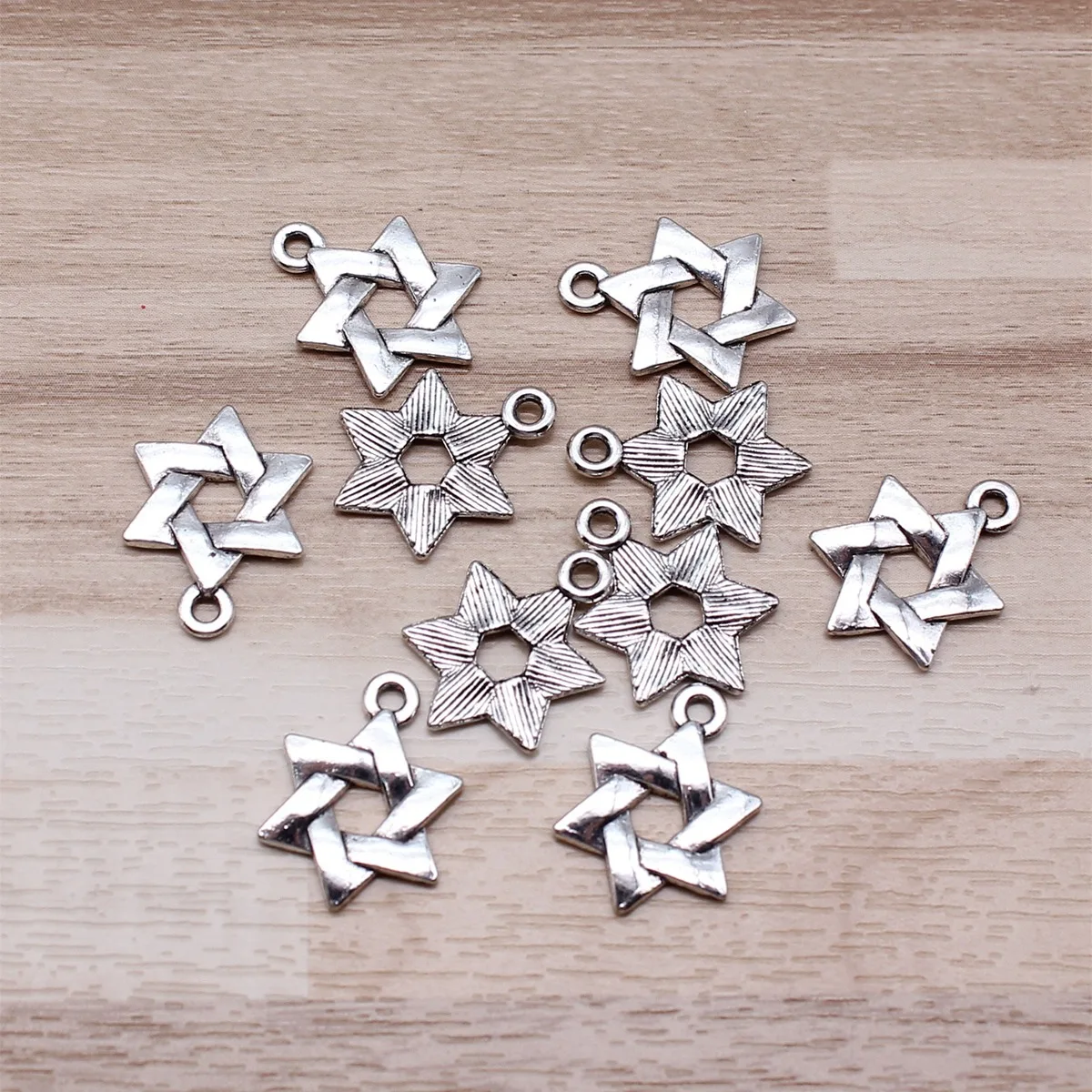 IFOCUS 10pcs/Lot Star Of David Charms For DIY Jewelry Making Zinc Alloy 17x14mm/0.67x0.55inch