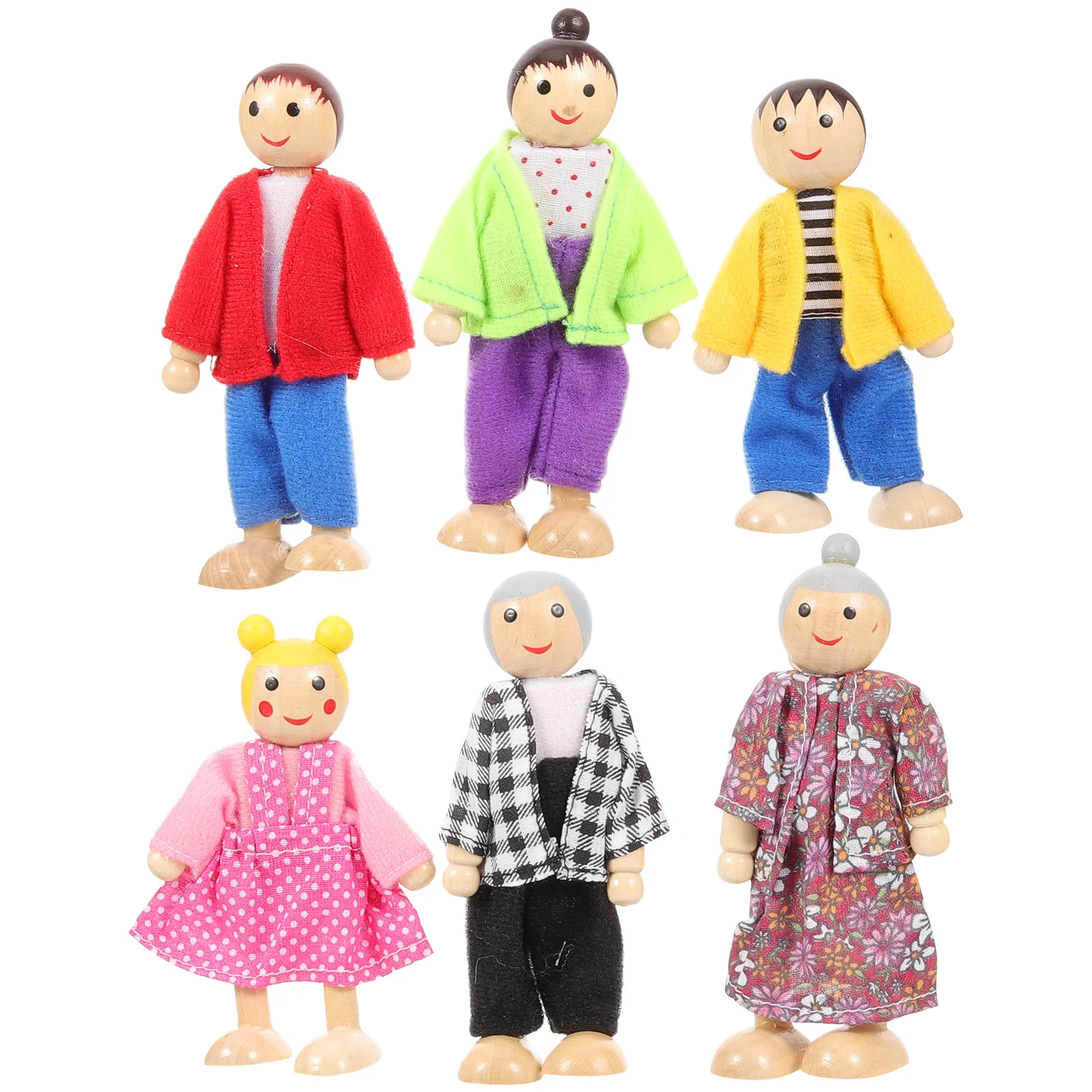 

Wooden Kids Pretend Play Figures Accessories Mini People Family Role Toys Dolls For Child