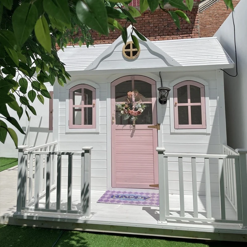 Wooden cottage garden decorations, handicrafts cross-border wooden house, game house game room courtyard tree house fairy