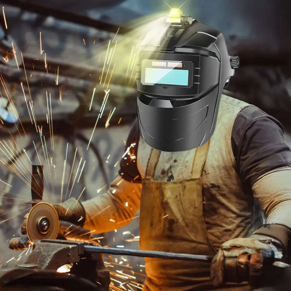 Electric Welding Mask Solar Powered Auto Darkening Helmets Multifunctional Welding Shield for Safe Welding Work