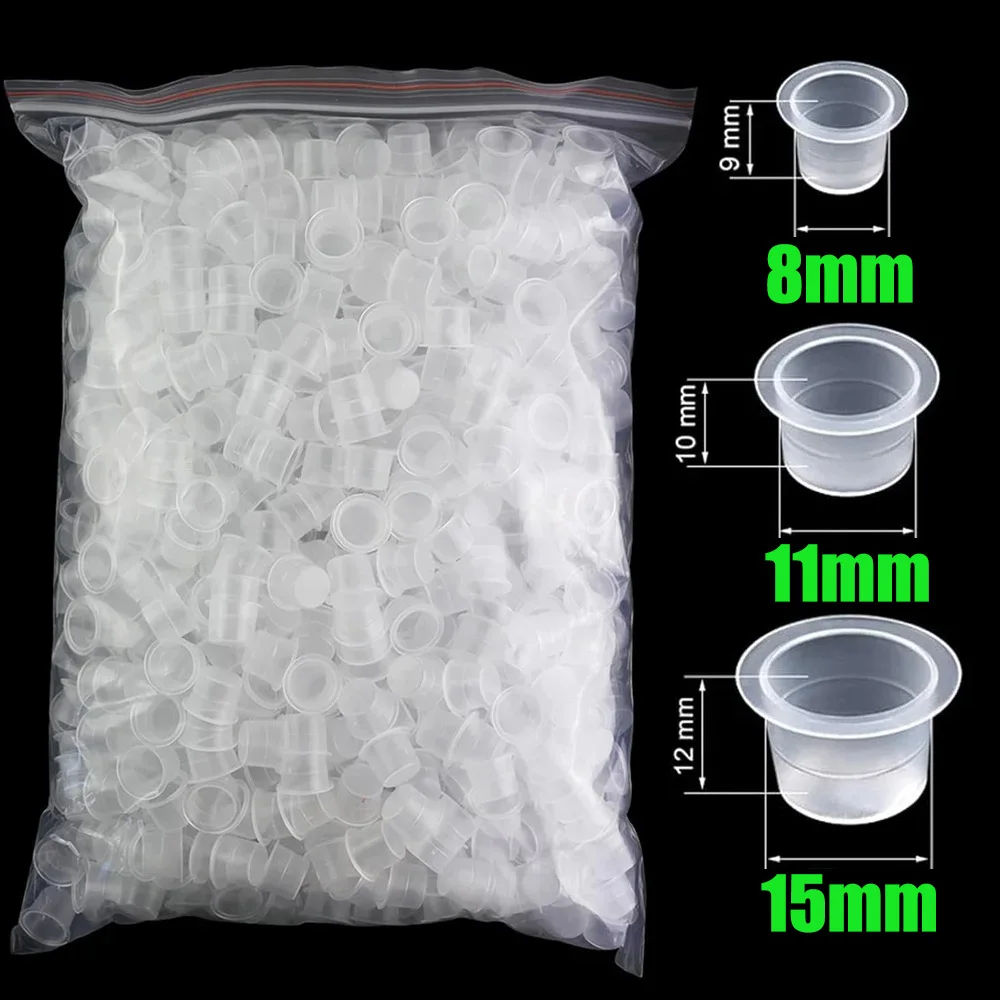 

1000/500/300/100pcs Tattoo Ink Cups Caps 8mm 11mm 15mm Size Plastic Tattoo Pigment Cups Holder Container Caps Tattoo Supplies