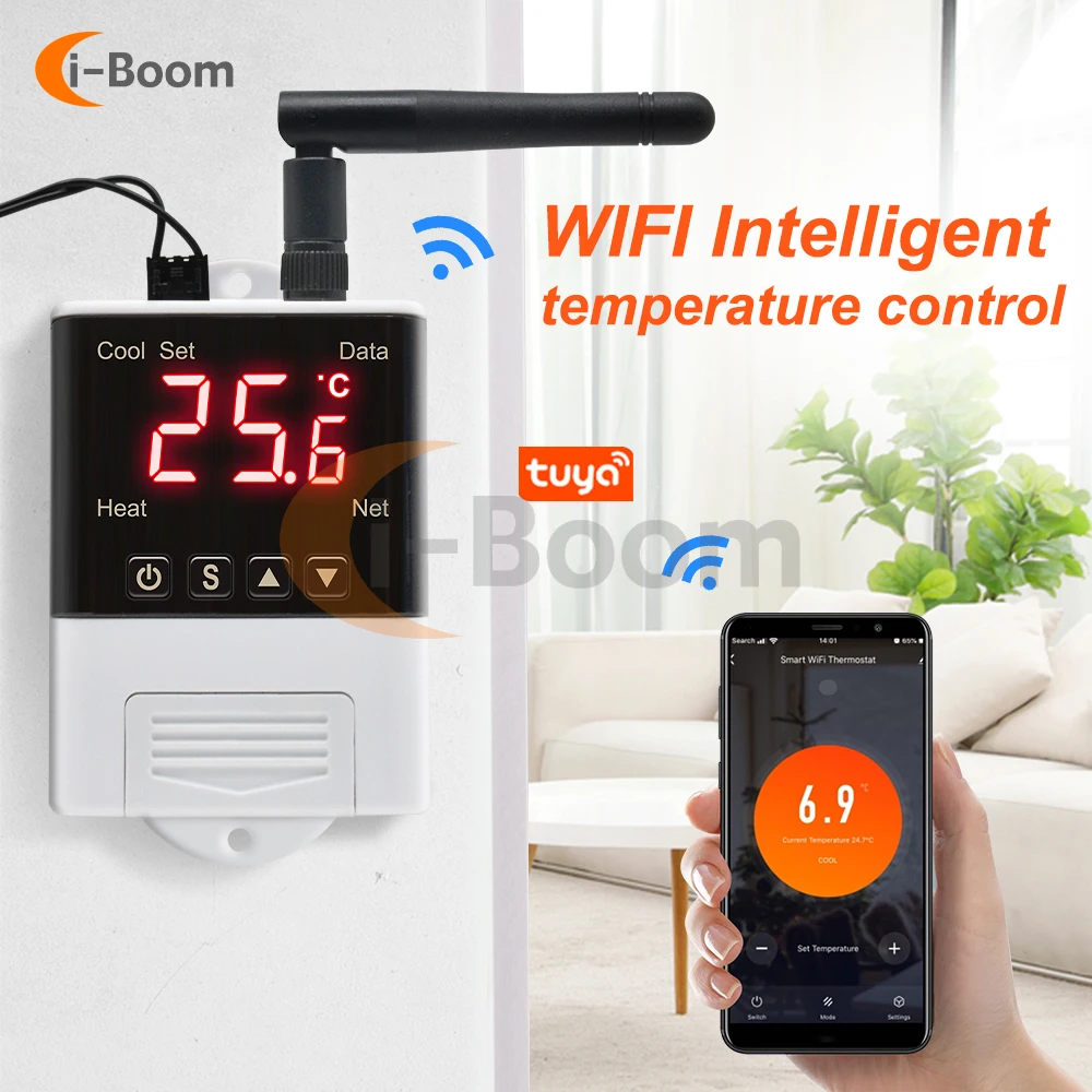 DTC1201 Temperature Controller Thermostat NTC Sensor Wireless WiFi Thermostat LCD Digital Display Temperature Regulator Thermost