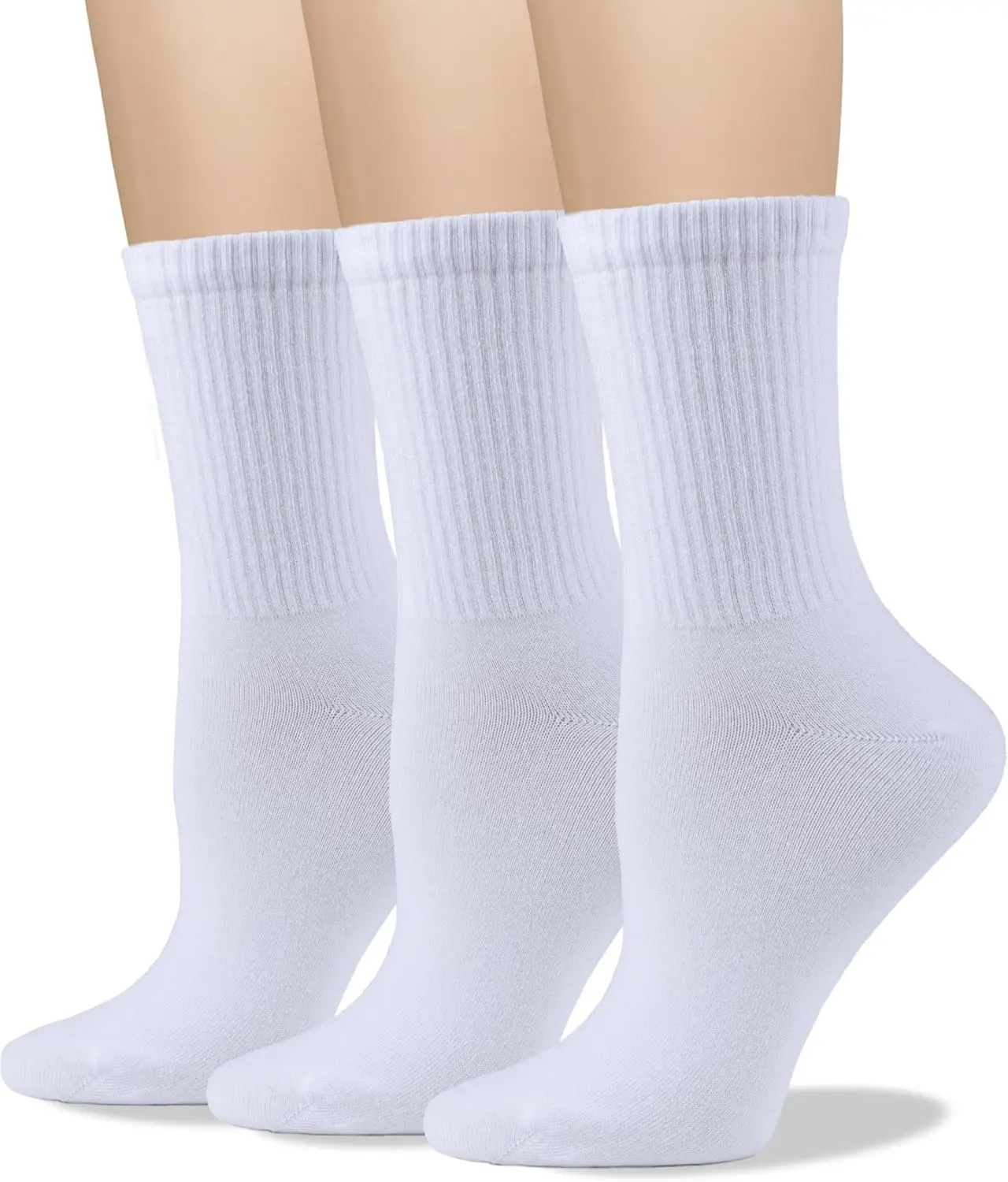 

Women's Soft Combed Cotton Dress Socks Seamless Toe - Black White Gray Navy Blue Brown Beige