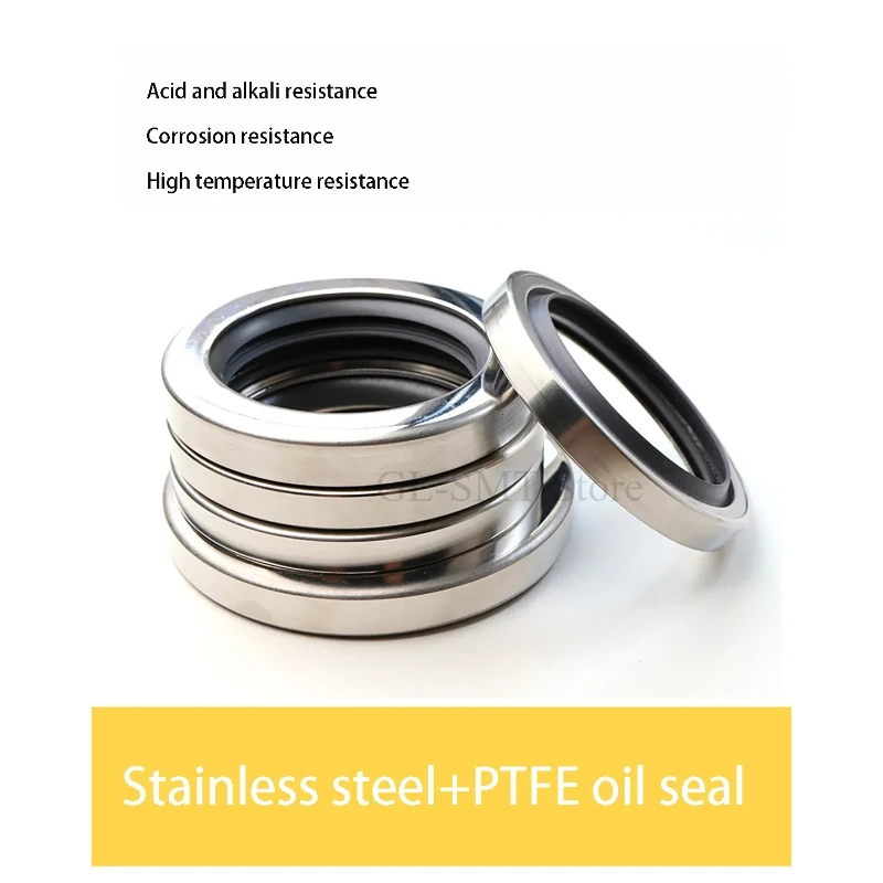 1Pcs 25/30/35-120*35/40/45/50-150*7/8/10/12 PTFE Lip Oil Seal Stainless Steel Seals Dual Lip Screw Air Compressor Spare Parts