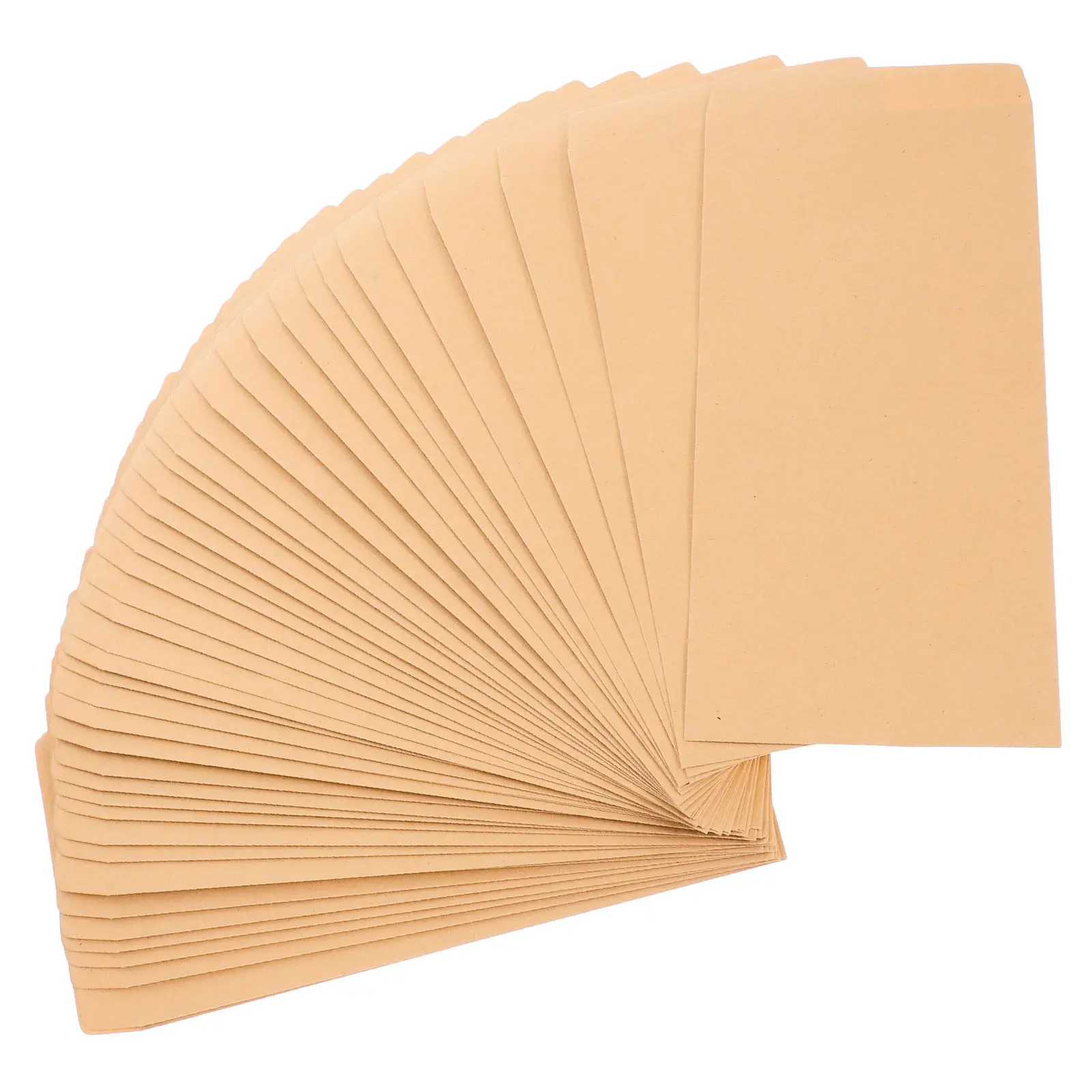 50Pcs Premium Kraft Paper Envelopes Reusable Self-Adhesive Seal for Letters Office Files Stationery Storage Small Items