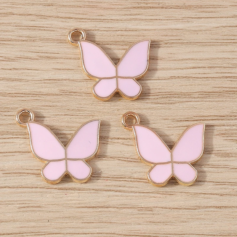 10 Stück 16x15mm Niedliche Bunte Emaille-Tieranhänger Fliegende Schmetterlinge für Schmuckherstellung Ohrringe Halskette DIY Basteln Geschenke – Detail 6