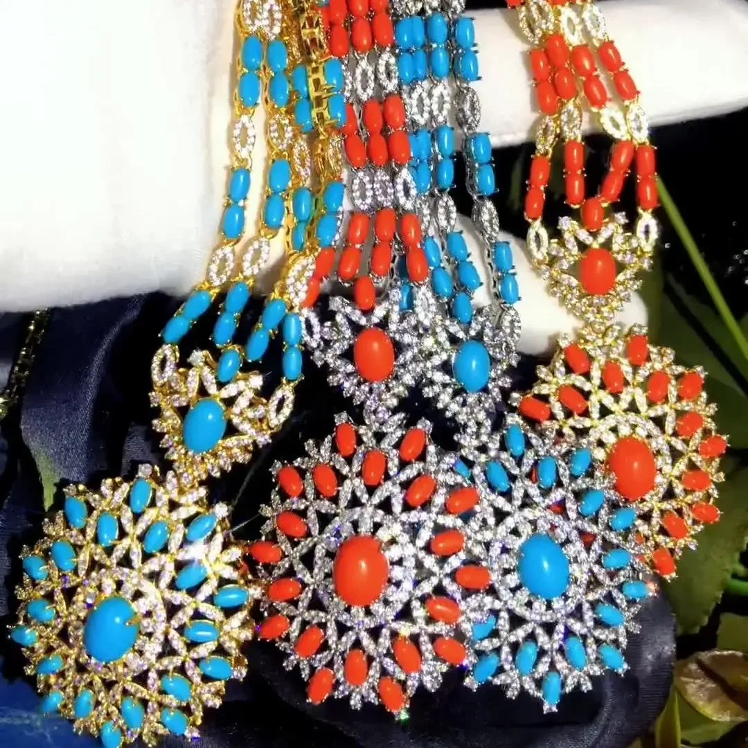 

Kellybola New Luxury 2 Layers 4 PCS Sets Bridal Jewelry Sets For Women Wedding Party Nigerian African Necklace Earring Sets