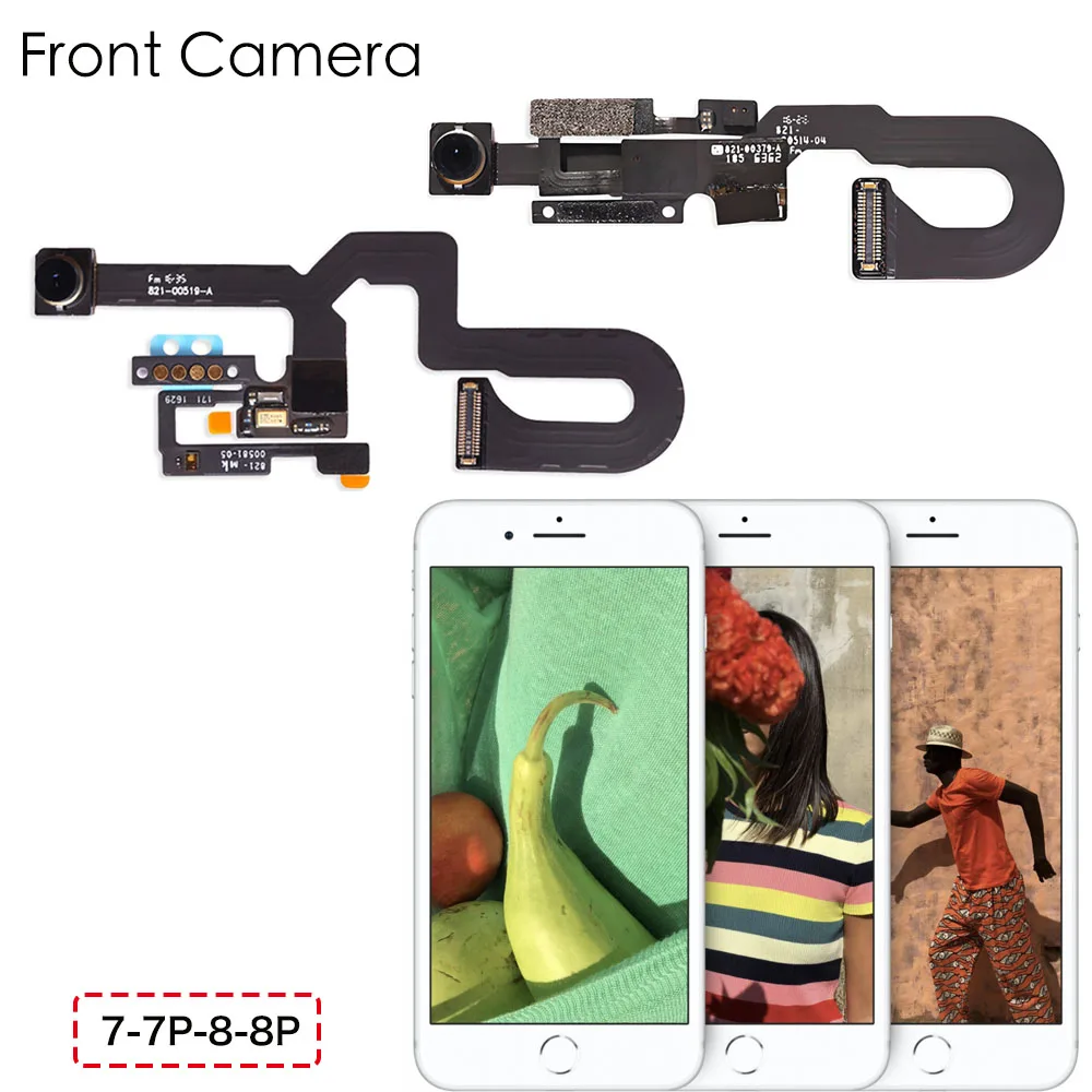 

Гибкий кабель передней камеры для iPhone 7, 7 Plus 8 Plus, сменная лицевая камера, в комплект входит микрофон с датчиком освещенности