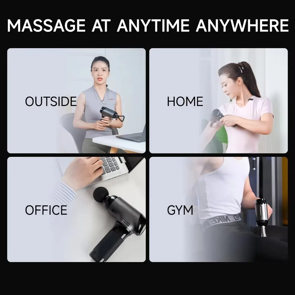 Pistol Pijat Mini Penyesuaian Kedalaman Baru Profesional dengan Variabel Amplitudo untuk Pijat Otot