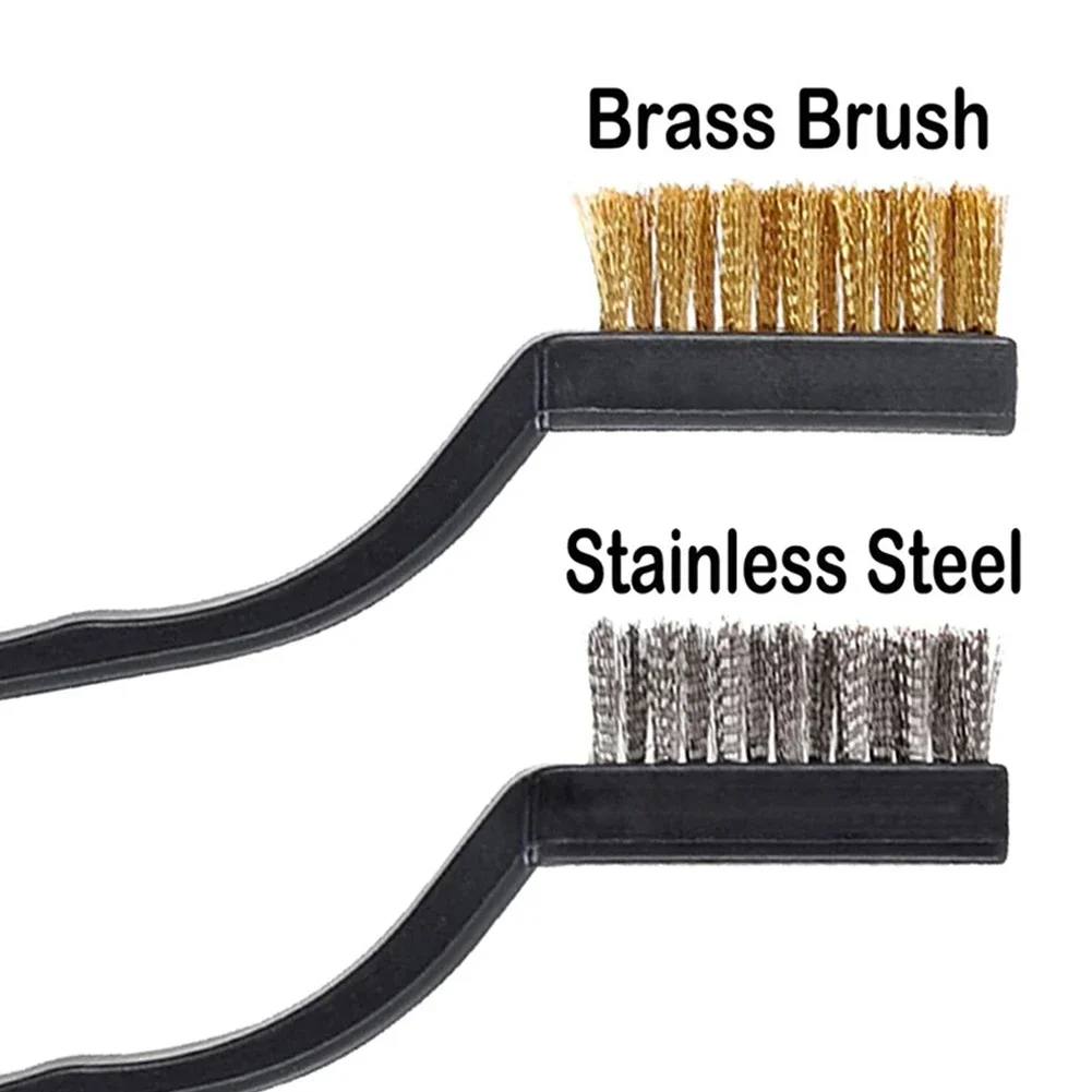 

Woodworking Brass Brushes Clean Tools Metal Remove Rust Mini Rust Scratch 6pcs/Set Curved Handle For Polishing