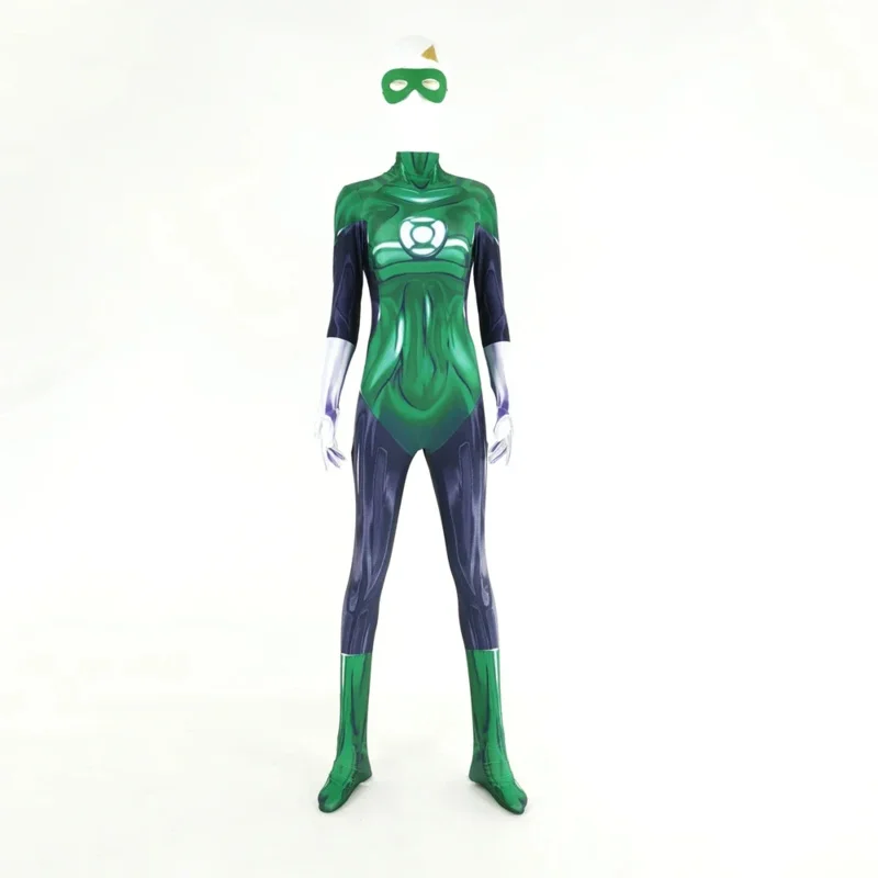 Disfraz de Halloween para mujer, linterna verde, disfraz de superhéroe Zentai para mujer, traje de Cosplay para mujer, adultos, niños, hombres y niños
