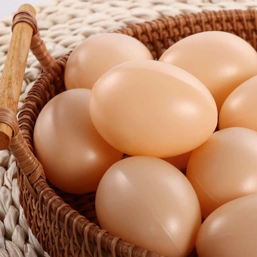 10pcs/set  Egg Hen Poultry Breeding Simulation Fake Plastic Artificial Eggs DIY Painting Easter Egg Educational Toy