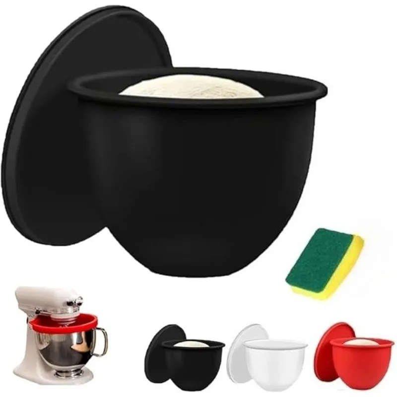 

MixAid Silicone Liners for KitchenAid Tilt-Head 5 Qt Mixers No Need for Replacement Bowls (Not for Bowl-Lift Models) With Spong