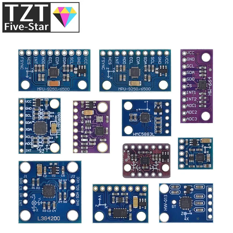 MPU-6050 MPU-9250 BMI160 LSM303DLHC L3G4200D HMC5883L ADXL335 LIS3DSH 3 6 9-Axis Attitude +Gyro+Accelerator+Magnetometer Sensor