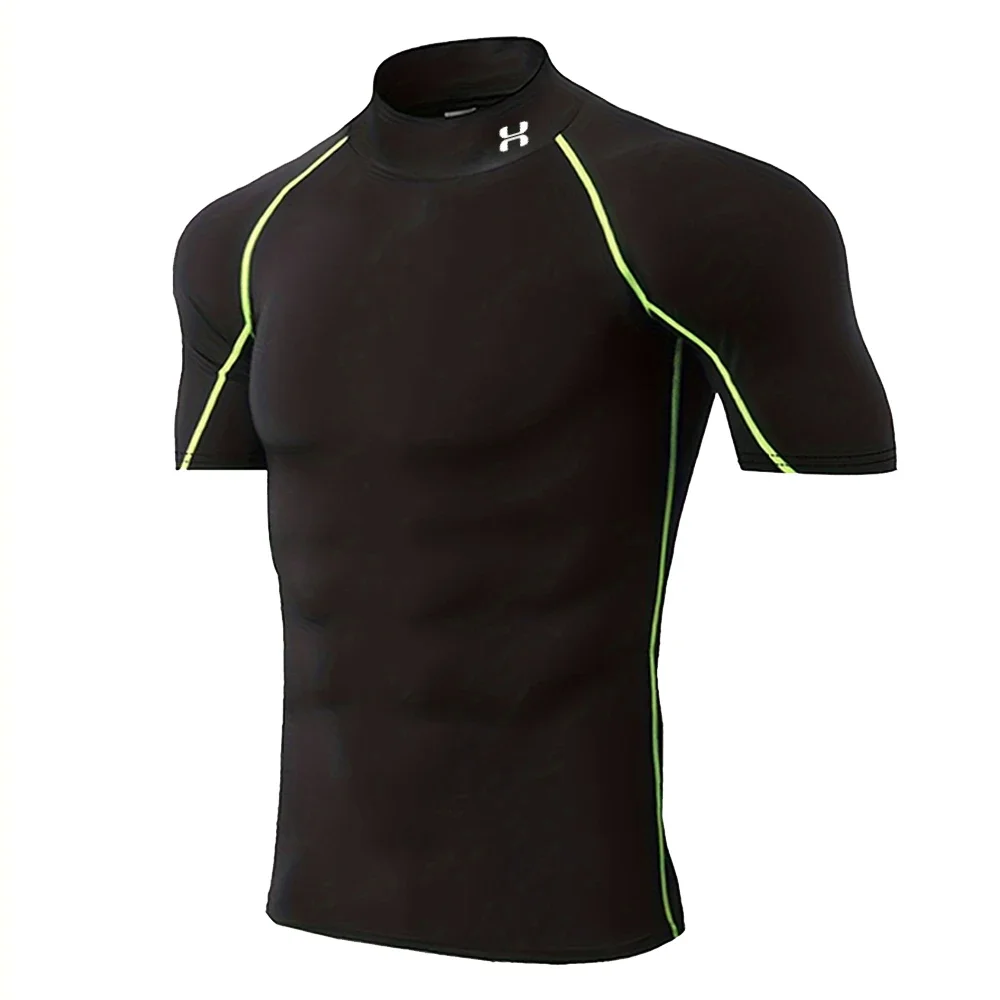 Quick-drying Exercise Compression Short Sleeve Summer Gym Running Training T-shirt for Men's Elastic Tight Sportswear Tops S-3XL image 5